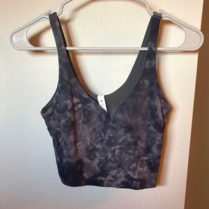 lululemon athletica Black Gray Tie-Dye Cropped Tank